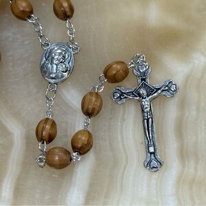 Rosary with Light Wood Beads